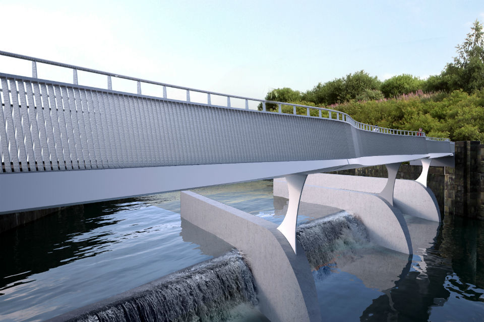 Knostrop footbridge - complex steel structure - Tubecon