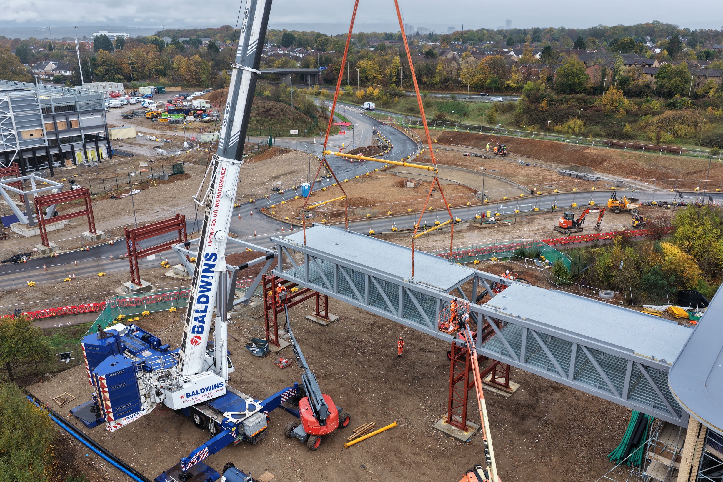 Each bridge section was installed by Tubecon on this large bridge project